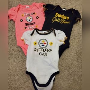 Pittsburgh Steelers onesies, set of 3, 0-3m